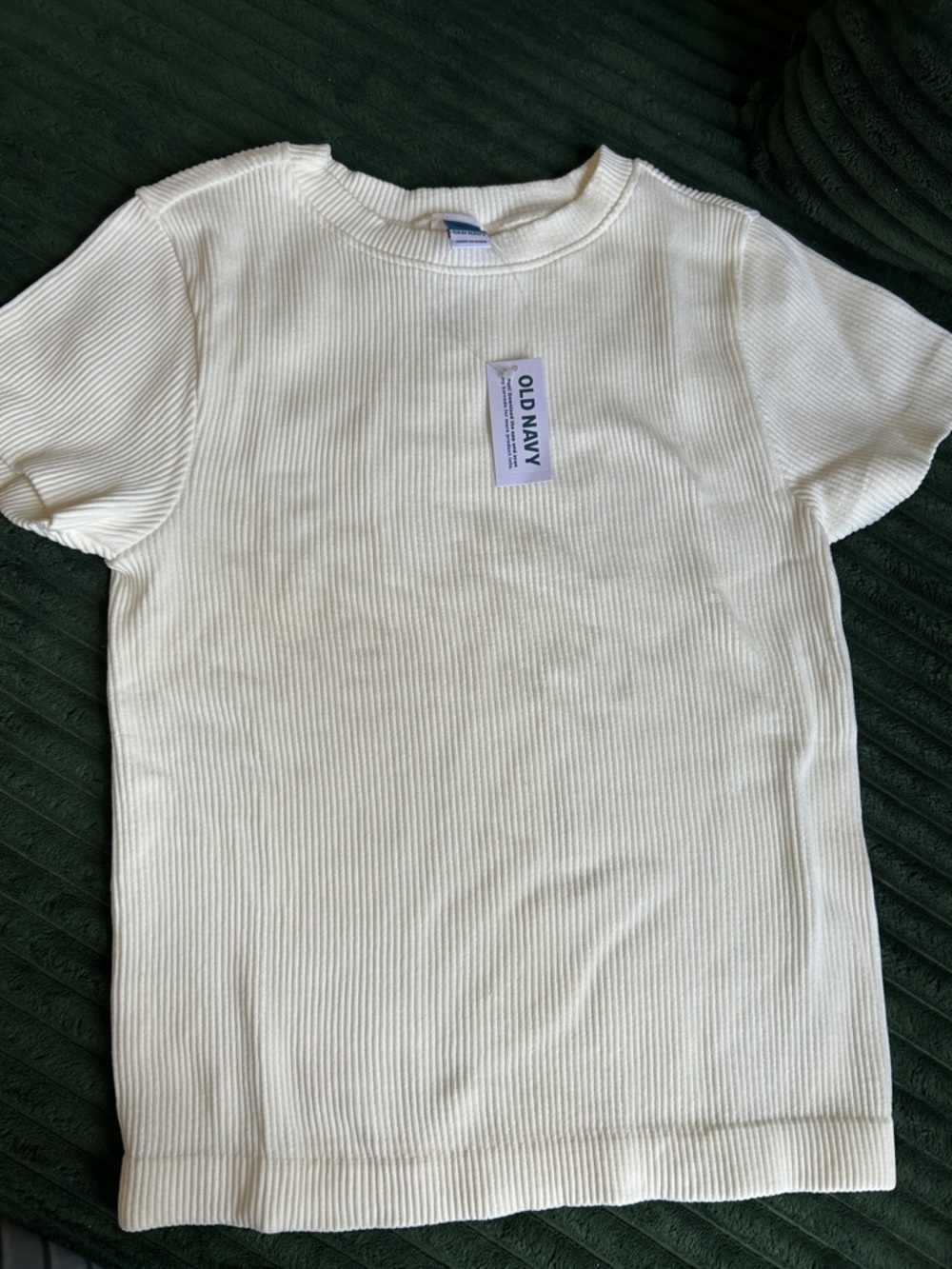 Old Navy Cream Ribbed Tee